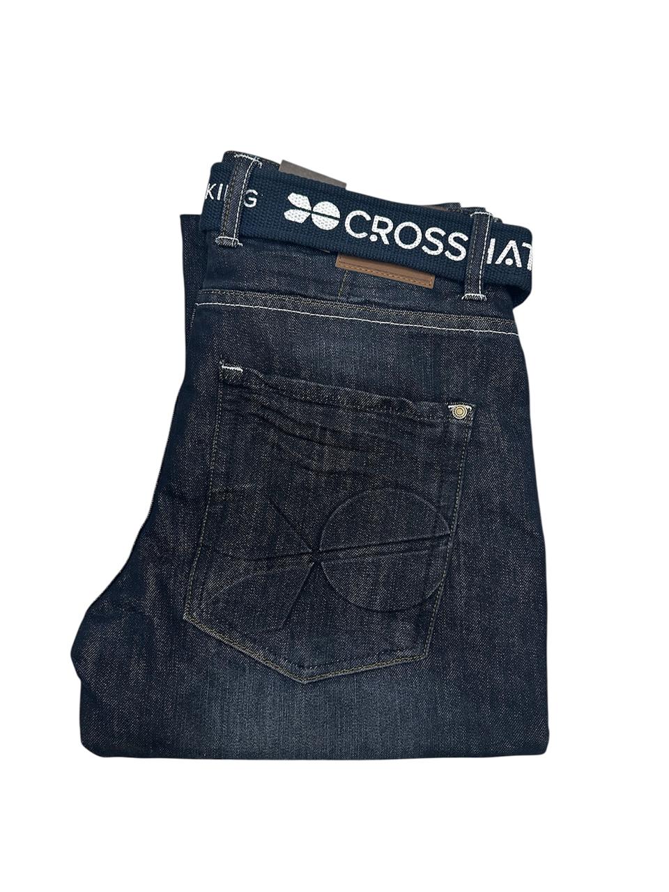 Crosshatch New Embossed Techno Denim Jeans Dark Wash