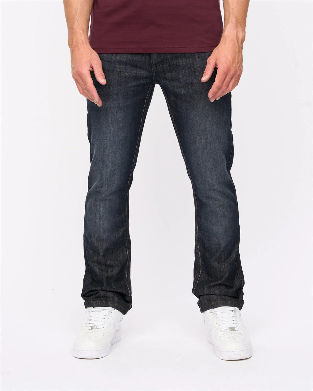 Crosshatch New Embossed Techno Denim Jeans Dark Wash
