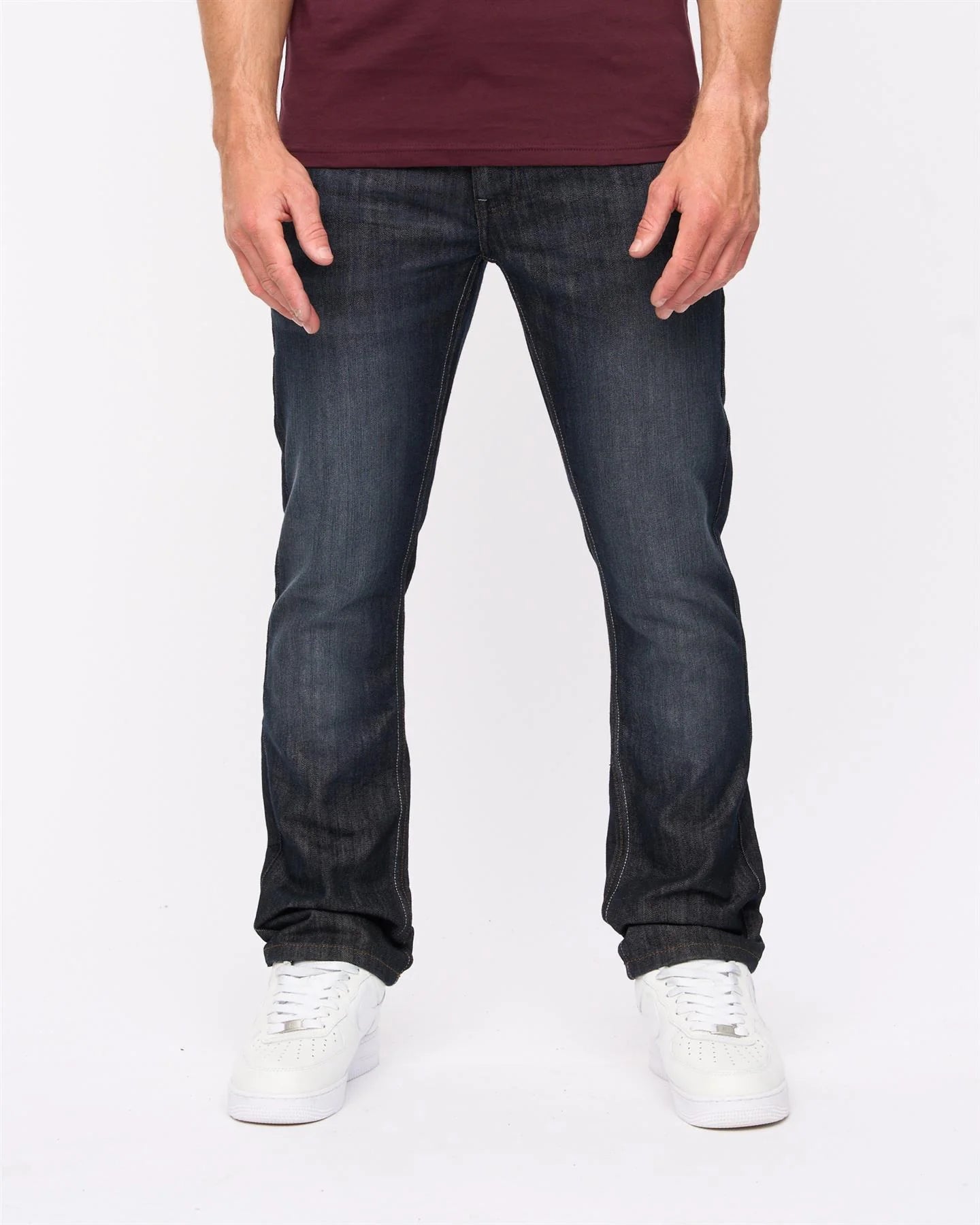 Crosshatch New Embossed Techno Denim Jeans Dark Wash