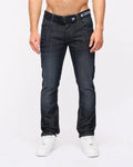 Crosshatch New Embossed Techno Denim Jeans Dark Wash