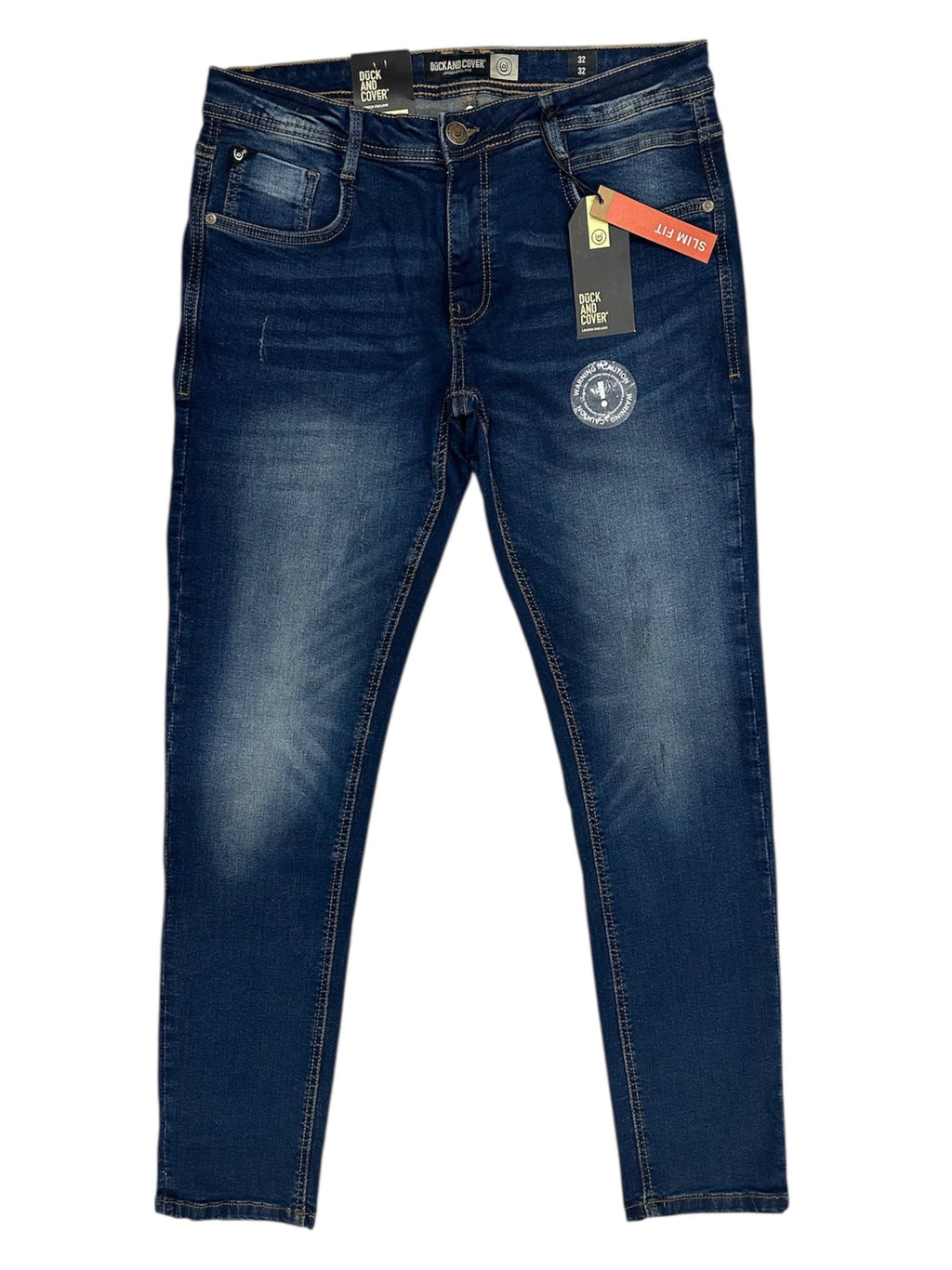 Duck & Cover Men's Tranfold Slim Fit Jeans Dark Wash