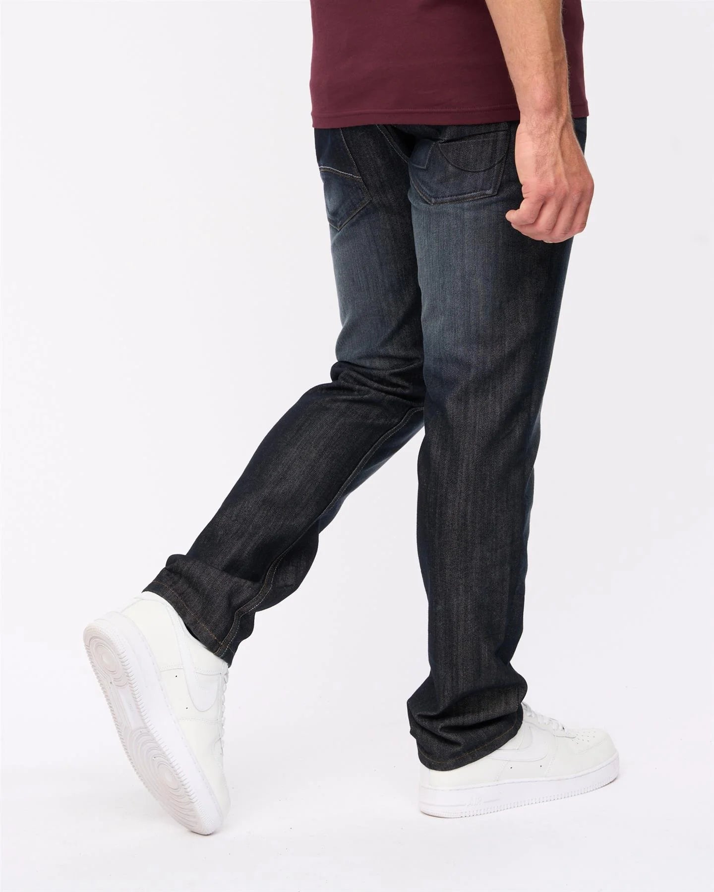 Crosshatch New Embossed Techno Denim Jeans Dark Wash